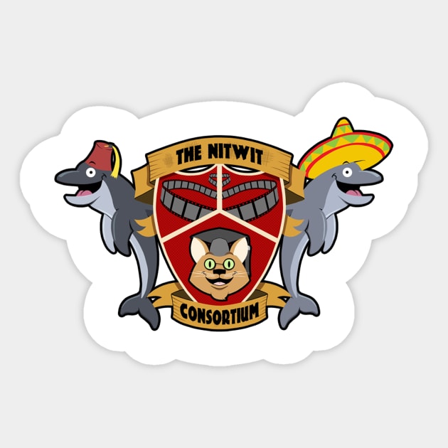 The Nitwit Consortium Sticker by bloodsuckajones